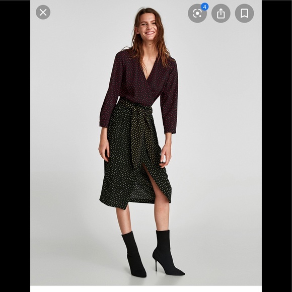 Zara Dresses & Skirts - Zara colorful polka dot wrap dress
